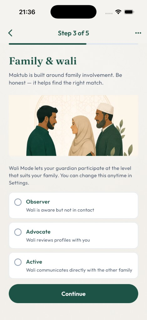 العائلة والولي — مشاركة العائلة وفق إيقاعك