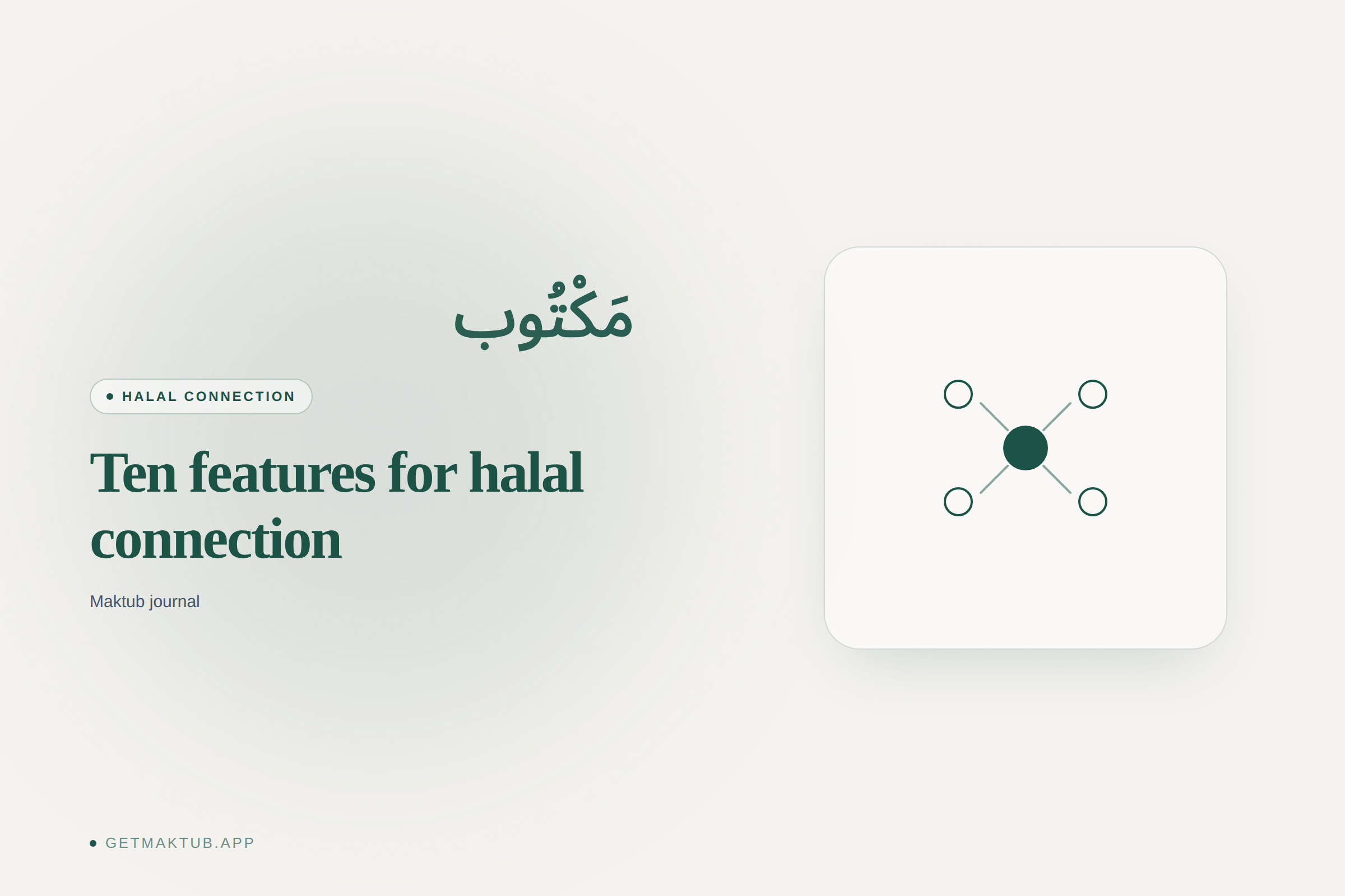 Maktub — ten features for halal Muslim marriage connection